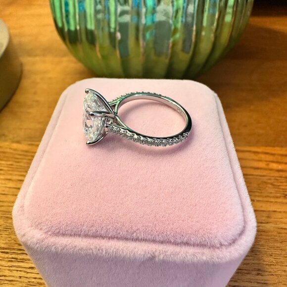 NEW 14k White Gold 4 Carat Moisssanite Ring, size 6.5 - Picture 4 of 12